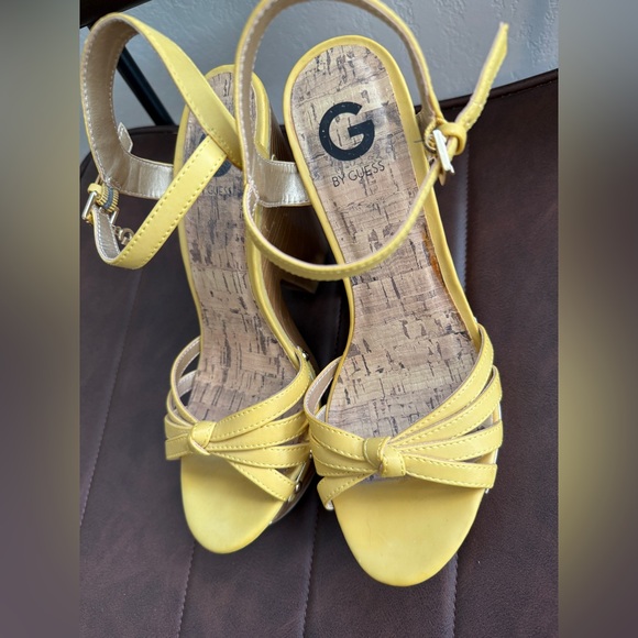 Guess Yellow Platform Sandals - Picture 8 of 10